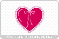 Ruffle Frilly Heart Frame Border SVG PNG DXF Product Image 1
