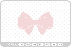 Pink Ribbon Bow Hair Girl Tied Knot SVG PNG DXF Product Image 1