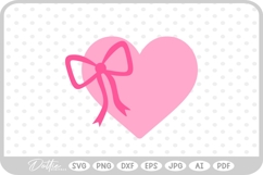 Heart with Bow SVG PNG DXF Product Image 1