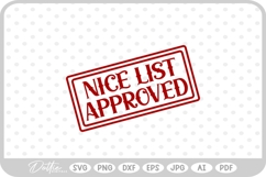Nice List Approved Christmas Santa Gift Sticker Stamp SVG Product Image 1