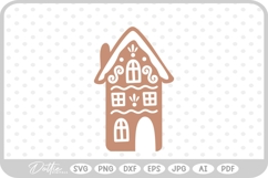 Gingerbread House Christmas Winter Festive SVG PNG DXF Product Image 1
