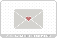 Love Letter Heart Envelope Heart Stamp Doodle SVG PNG DXF Product Image 1