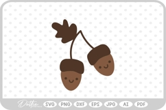 Acorns Fall Autumn Nut Woodland Pinecone Fall SVG PNG DXF Product Image 1