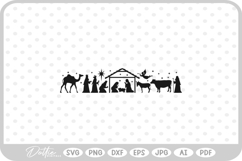 Nativity Scene Outline Silhouette Shape Christmas SVG PNG DX Product Image 1