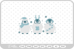 Penguins Christmas Festive Winter SVG PNG DXF Product Image 1