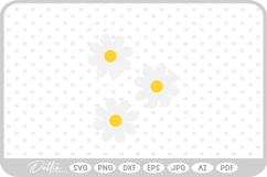 3 Daisies SVG PNG DXF Product Image 1
