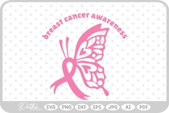 Breast Cancer Awareness Ribbon Survivor Butterfly SVG PNG Product Image 1