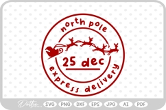 North Pole Christmas Stamp Sticker Postal Package SVG PNG Product Image 1