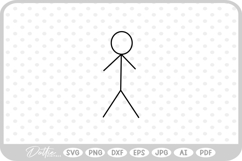 Stick Person Man Woman Doodle Sketch SVG PNG DXF Product Image 1