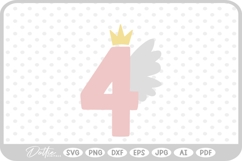Wing Fairy Princess 4 Four SVG PNG DXF Product Image 1