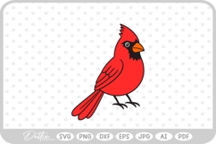 Christmas Cardinal Bird Festive Winter SVG PNG DXF Product Image 1