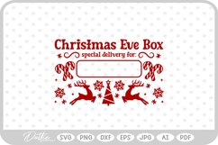 Christmas Eve Box Sticker Name Festive Gift SVG PNG DXF Product Image 1