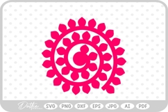 Rolled Paper Flower Template SVG PNG DXF Product Image 1