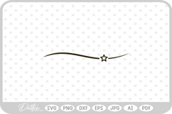 Swoosh Line with Star Outline SVG PNG DXF Product Image 1