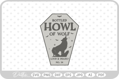 Bottled Howl of Wolf Potion Bottle Label Halloween Witch SVG Product Image 1