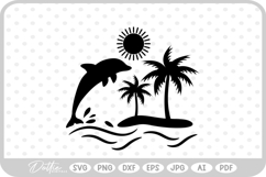 Island Dolphin SVG PNG DXF Product Image 1