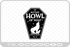 Bottled Howl of Wolf Potion Bottle Label Halloween Witch SVG Product Image 1