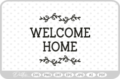 Welcome Home Botanical Hand Drawn Vine SVG PNG DXF Product Image 1