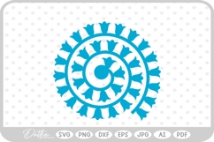 Rolled Paper Flower Template SVG PNG DXF Product Image 1