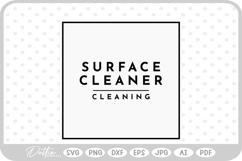 Surface Cleaner Minimal Cleaning Label SVG PNG DXF Product Image 1