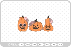 Groovy Pumpkins Fall Autumn Halloween Flower SVG PNG DXF Product Image 1