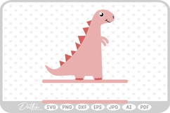 Cute Dinosaur Name Tag Dino SVG PNG DXF Product Image 1