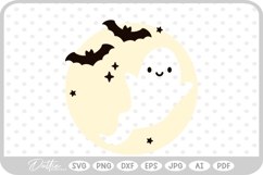 Ghost Moon Halloween SVG PNG DXF Product Image 1