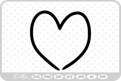 Hand Drawn Heart Sketch Doodle SVG PNG DXF Product Image 1
