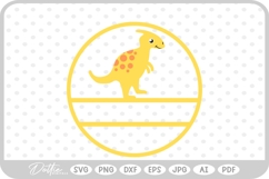 Round Dino Name Monogram SVG PNG DXF Product Image 1