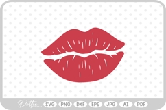 Lips Lipstick Stain Kiss Valentine&#039;s Day SVG PNG DXF Product Image 1