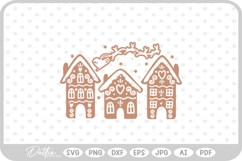 Gingerbread House Christmas Winter Festive SVG PNG DXF Product Image 1
