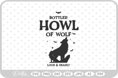 Bottled Howl of Wolf Potion Bottle Label Halloween Witch SVG Product Image 1