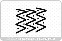 Wiggly Wavy Line Zig Zag Outline Shape Doodle SVG PNG DXF Product Image 1