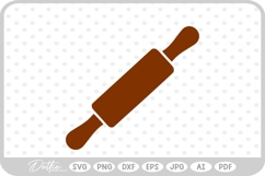 Wooden Rolling Pin Baking Cooking Utensil SVG PNG DXF Product Image 1