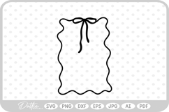 Frilly Ribbon Bow Border Wavy SVG PNG DXF Product Image 1