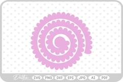 Rolled 3d Flower Template SVG PNG DXF Product Image 1