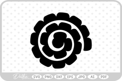 Rolled Paper Flower Template SVG PNG DXF Product Image 1