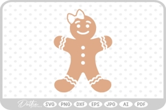 Gingerbread Christmas Man Woman Cookie SVG PNG DXF Product Image 1