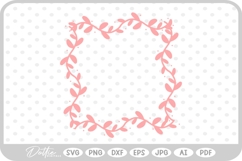 Square Leaf Branch Border SVG PNG DXF Product Image 1