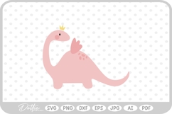 Fairy Cute Dino Dinosaur SVG PNG DXF Product Image 1