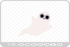 Ghost with Sunglasses Halloween SVG PNG DXF Product Image 1