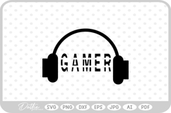 Gamer Gaming Video Headset Music SVG PNG DXF Product Image 1