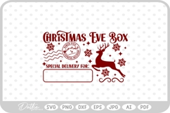 Christmas Eve Box Sticker Name Festive Gift SVG PNG DXF Product Image 1