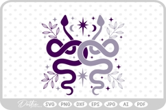 Mystical Connected Snakes SVG PNG DXF Product Image 1