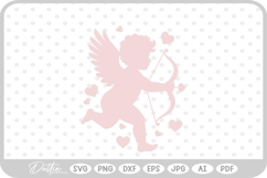 Cupid With Bow And Arrow Hearts Valentine&#039;s Day SVG PNG DXF Product Image 1