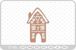 Gingerbread House Christmas Winter Festive SVG PNG DXF Product Image 1