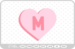 M Candy Heart Shape Letter SVG PNG DXF Product Image 1