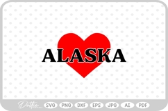 Alaska Heart USA State America SVG PNG DXF Product Image 1