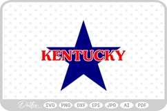 Kentucky Star USA State America SVG PNG DXF Product Image 1