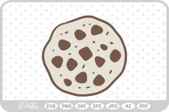 Cookie Chocolate Chip Food Baking Biscuit Santa SVG PNG DXF Product Image 1